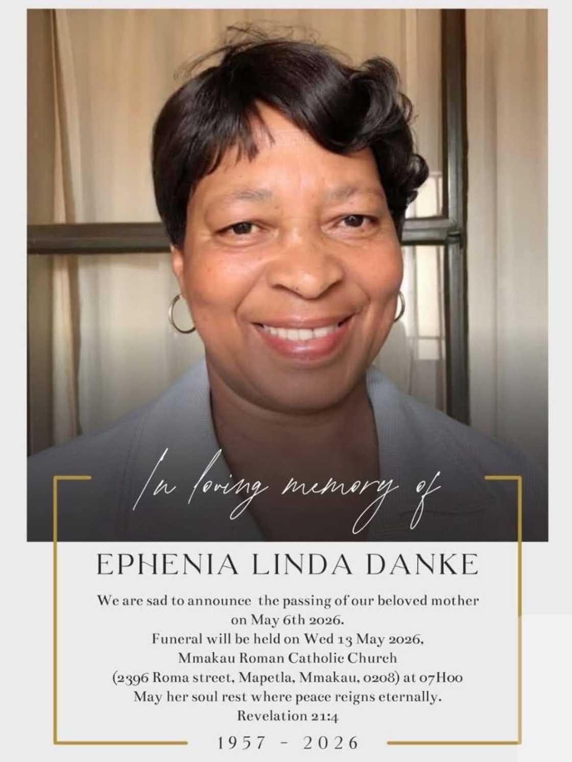 Katlego Danke is set to lay her mom to rest Katlego Danke is set to lay her mom to rest