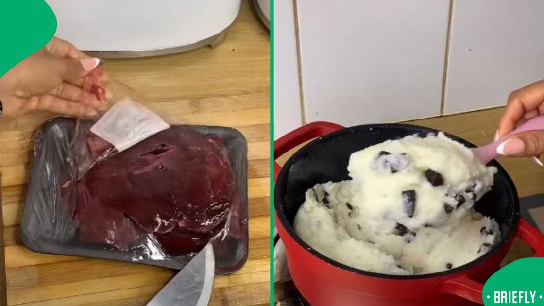 The visual on the right captured the pap mixed with liver