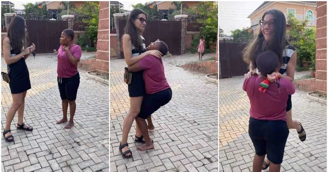 Video Captures Moment Oyinbo Lady Living in Nigeria Pays Her Maid’s School Fees, She Jumps Up in Happiness Video Captures Moment Oyinbo Lady Living in Nigeria Pays Her Maid’s School Fees, She Jumps Up in Happiness