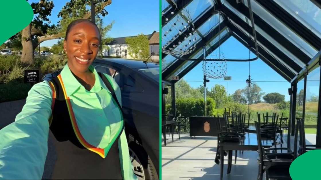 A woman toured Hazendal's wedding venue. A woman toured Hazendal's wedding venue.