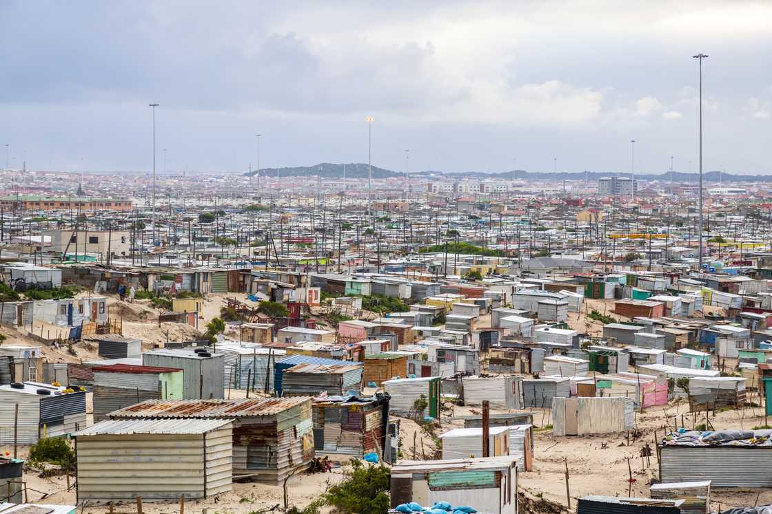 A number of South Africans live in shack