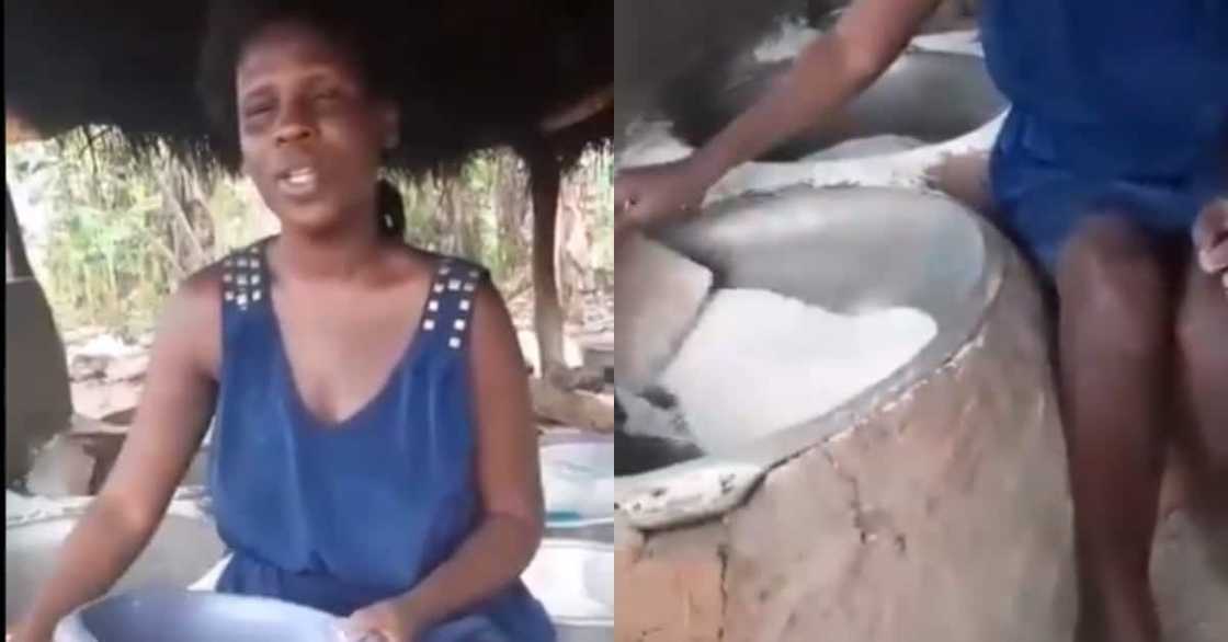 Meet visually impaired Ghanaian female student who makes gari to take care of herself Meet visually impaired Ghanaian female student who makes gari to take care of herself