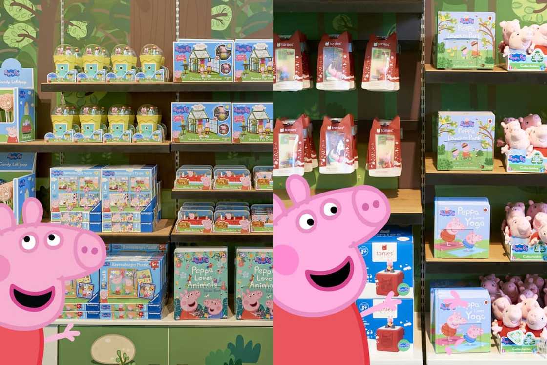 Peppa Pig at a store Peppa Pig at a store