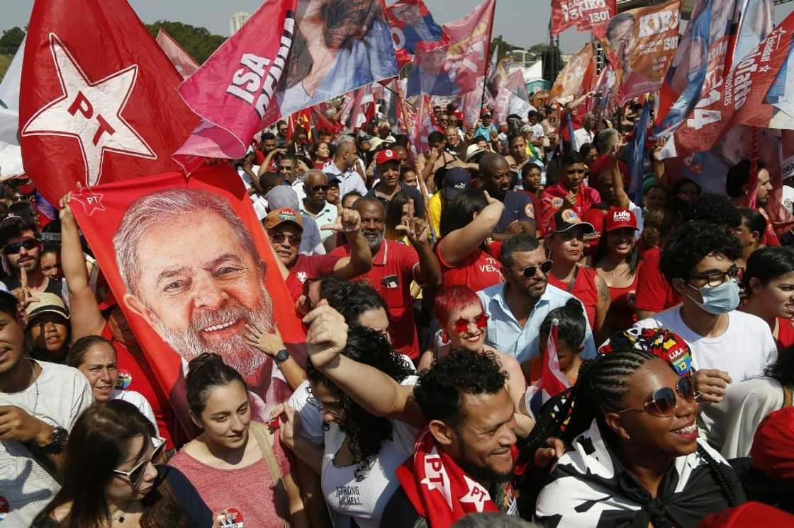 Campaign rallies for former Brazilian president Luiz Inacio Lula da Silva are often a sea of red, his leftist party's preferred color Campaign rallies for former Brazilian president Luiz Inacio Lula da Silva are often a sea of red, his leftist party's preferred color