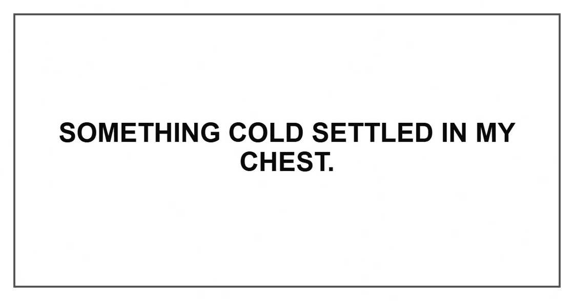 Something cold settled in my chest.