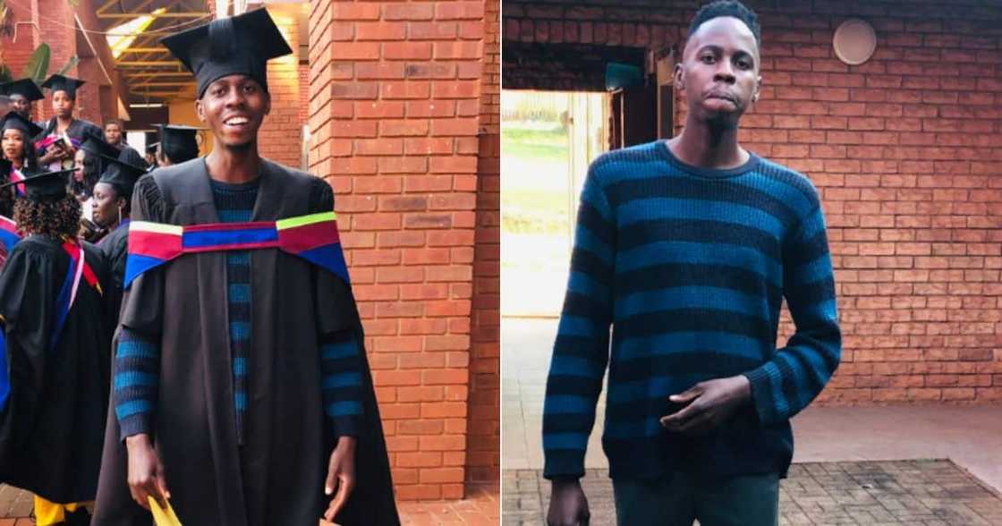 Man graduates in national Jersey, man wears Jersey to graduation, followers congratulating men in Jersey at graduation Man graduates in national Jersey, man wears Jersey to graduation, followers congratulating men in Jersey at graduation