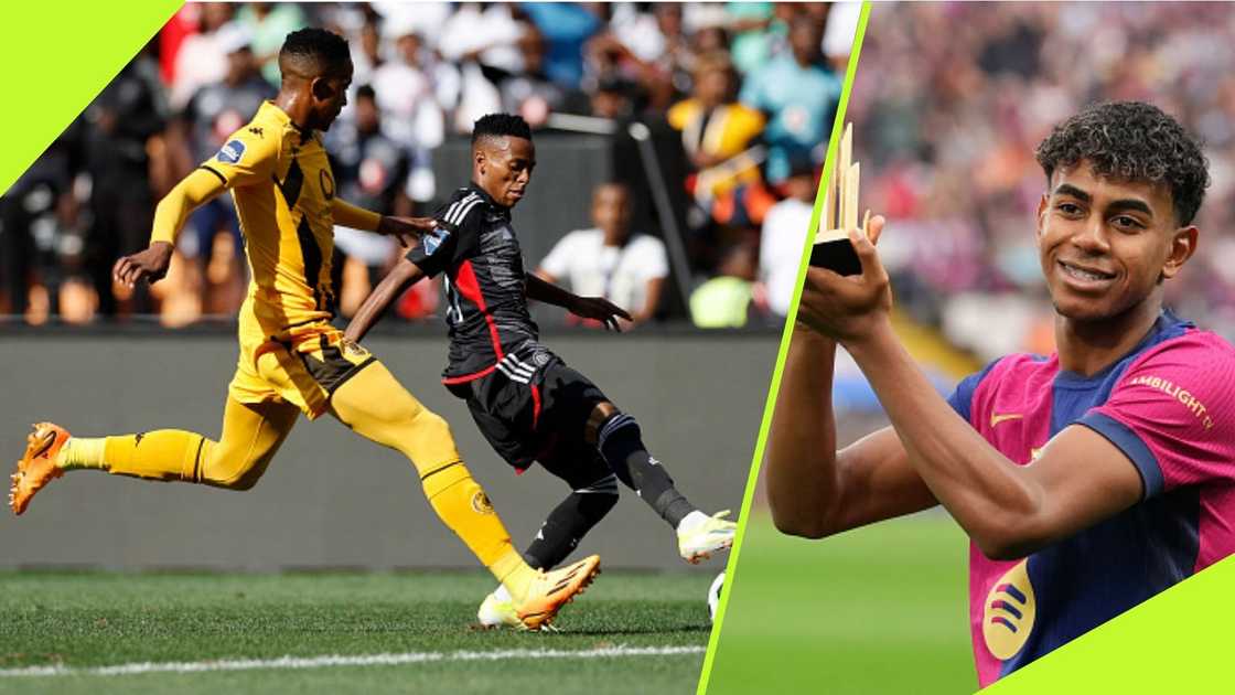 Orlando Pirates forward Relebohile Mofokeng compared with Barcelona youngster Lamine Yamal.