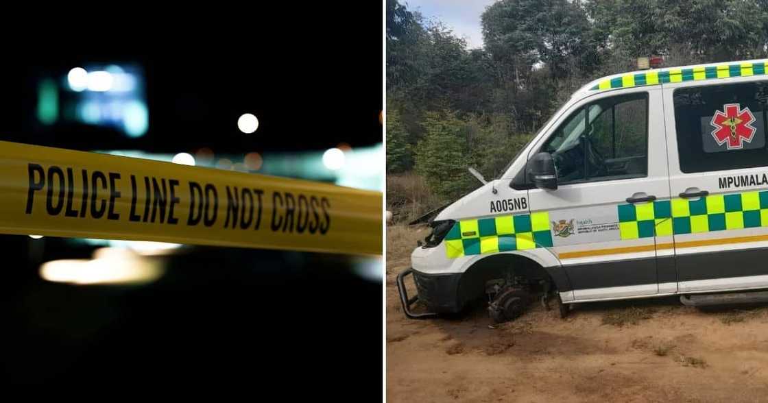 Mpumalanga, ambulance, stripped, gearbox, engine, R300 000, paramedics, ambushed Mpumalanga, ambulance, stripped, gearbox, engine, R300 000, paramedics, ambushed