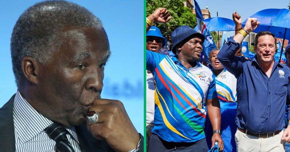 Thabo Mbeki and the DA's Solly Msinganga and John Steenhuizen Thabo Mbeki and the DA's Solly Msinganga and John Steenhuizen