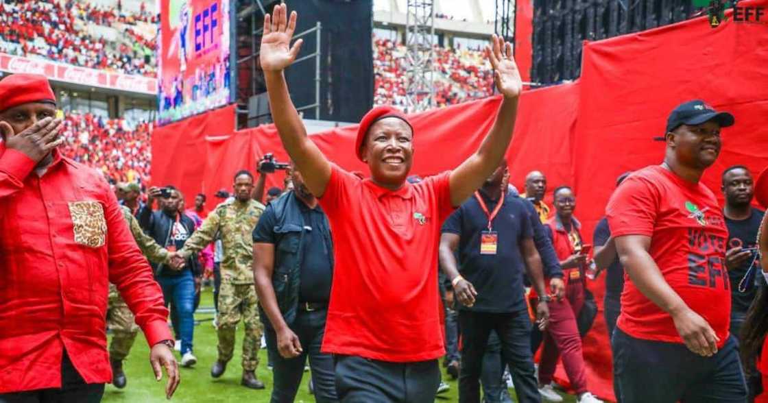 Floyd Shivambu and Julius Malema at the EFF manifesto event