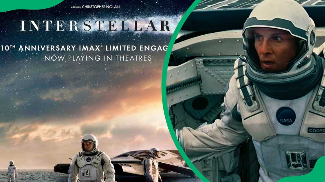 Interstellar-release poster and scene from the film