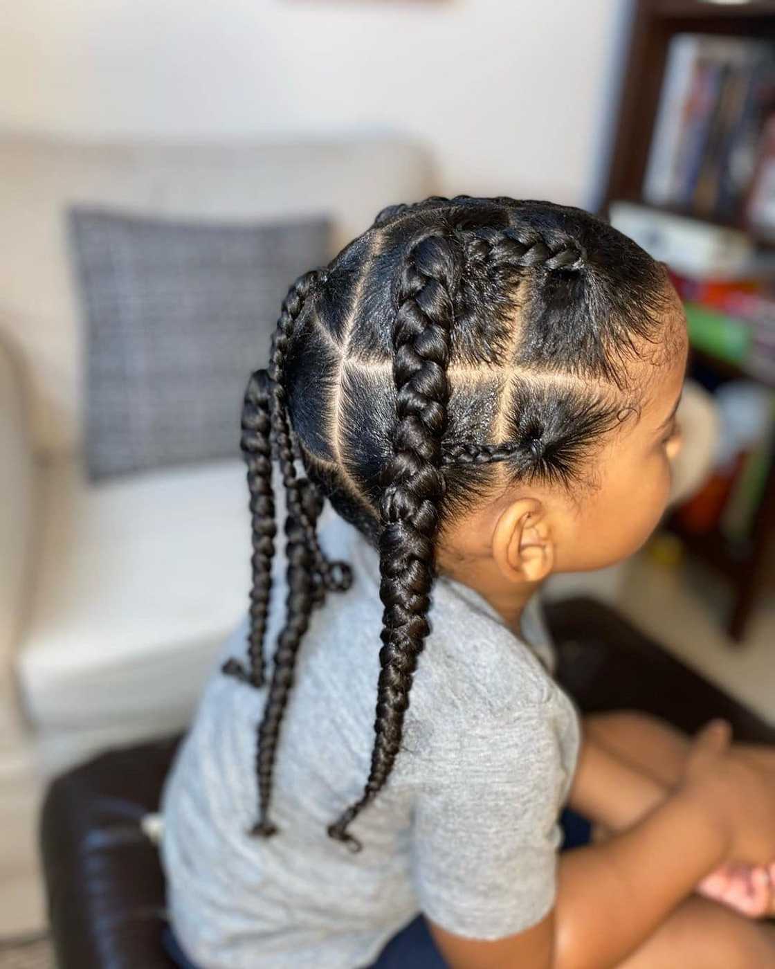 Braided ponytails