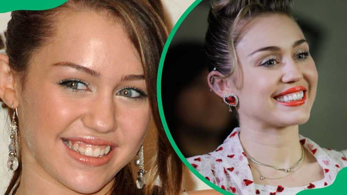 Miley Cyrus attending the American Music Awards (L). The actress during the iHeartRadio Music Festival (R) Miley Cyrus attending the American Music Awards (L). The actress during the iHeartRadio Music Festival (R)