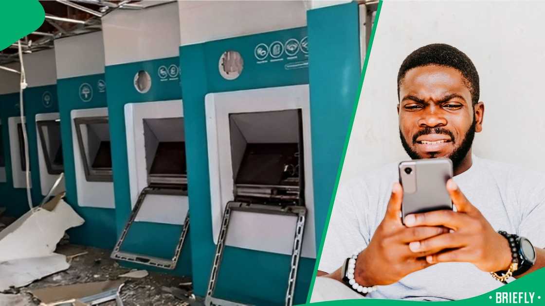 The ATMs at a mall in Hammanskraal, Pretoria, were bombed by 30 suspects The ATMs at a mall in Hammanskraal, Pretoria, were bombed by 30 suspects