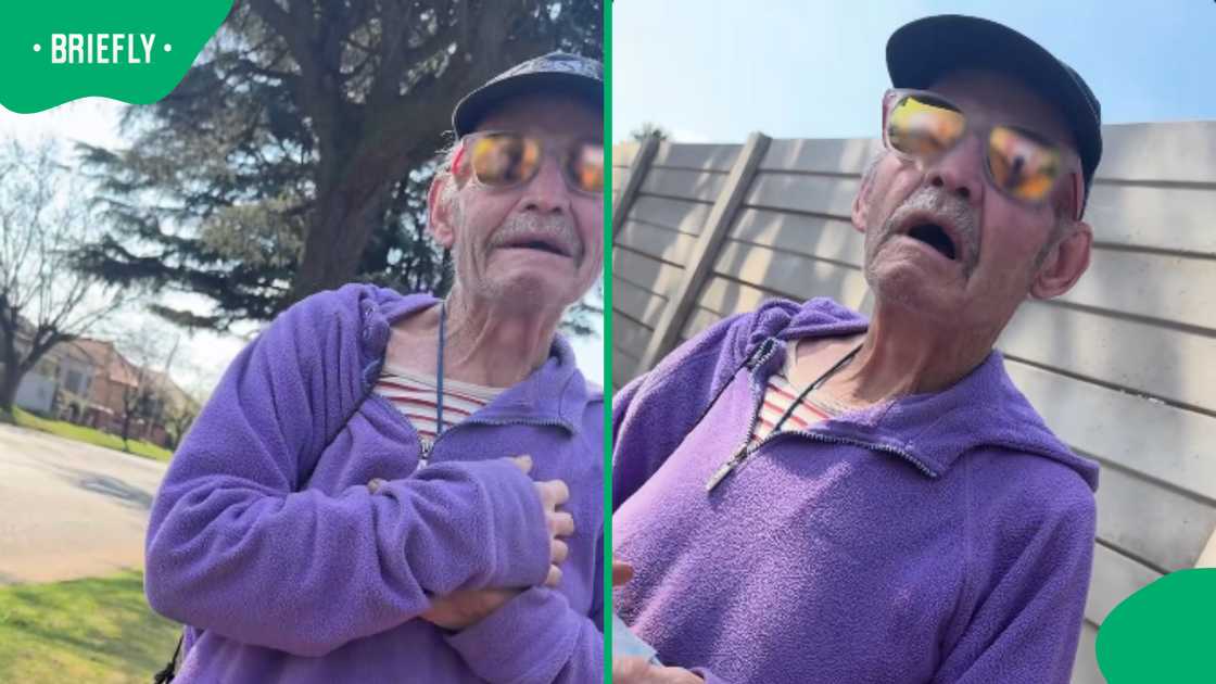 Elderly man on his way to church for food moved to tears by BI Phakathi's gift