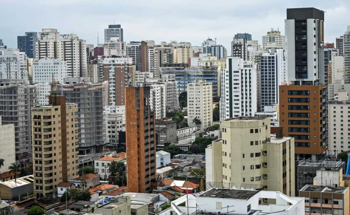 Aerial view of buildings in the Pinheiros neighborhood, Sao Paulo, Brazil, taken on September 5, 2023 Aerial view of buildings in the Pinheiros neighborhood, Sao Paulo, Brazil, taken on September 5, 2023