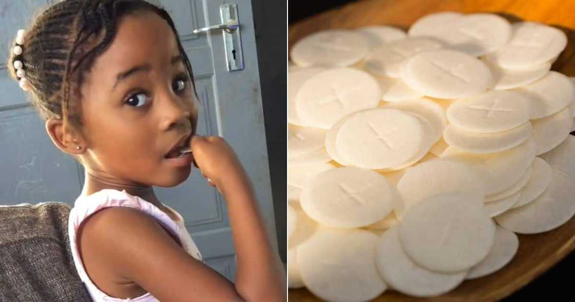 Pastor's child eats communion bread Pastor's child eats communion bread