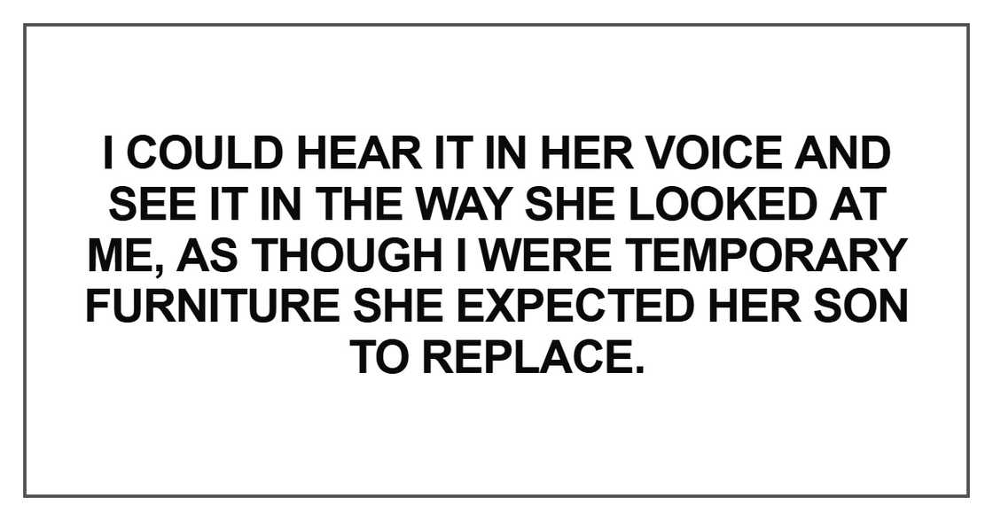 I could hear it in her voice and see it in the way I could hear it in her voice and see it in the way