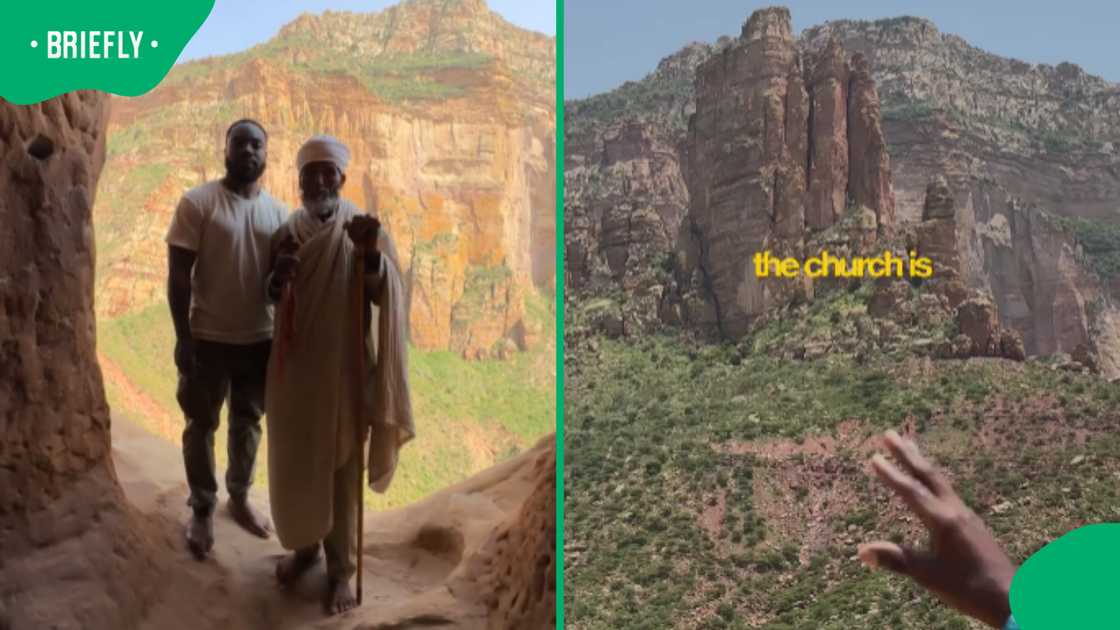 Vlogger climbs barefoot to Ethiopia’s church in the sky with 650-foot drop below