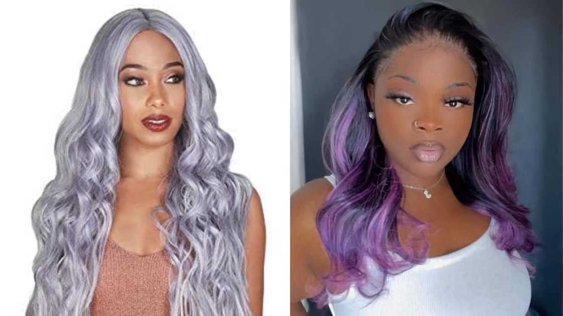 Grey and purple hair styles for women