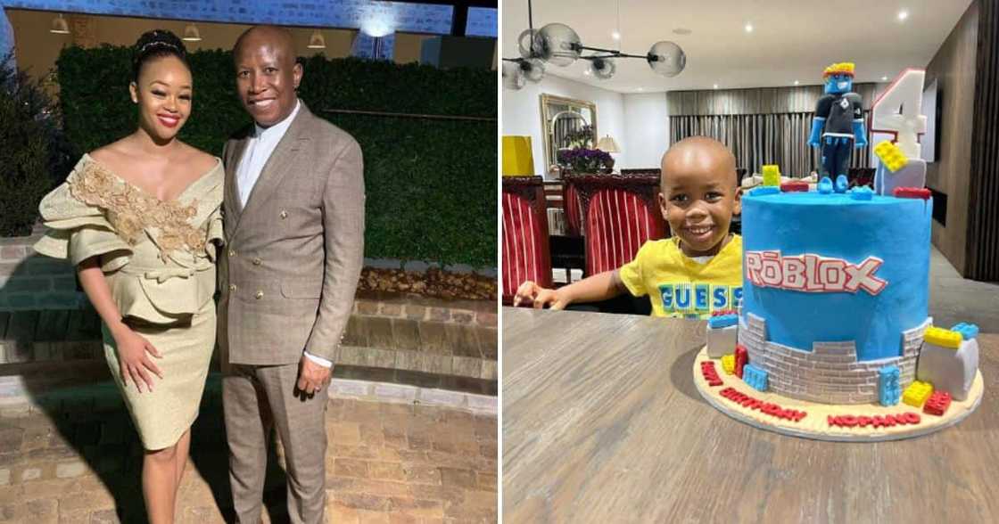 Julius Malema with wife and son Julius Malema with wife and son