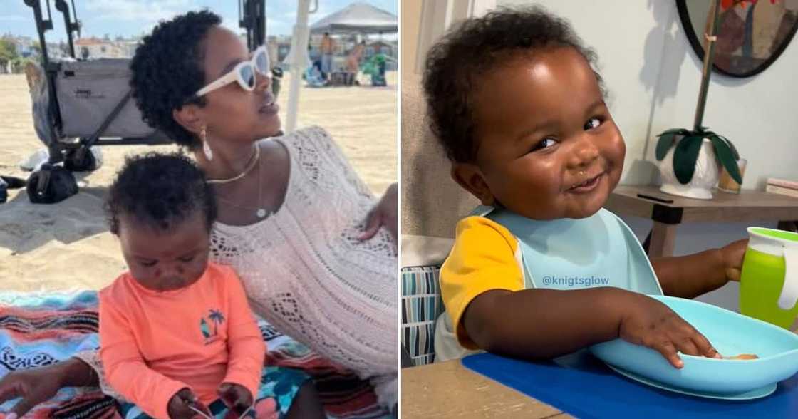 A cute little boy and his mother A cute little boy and his mother