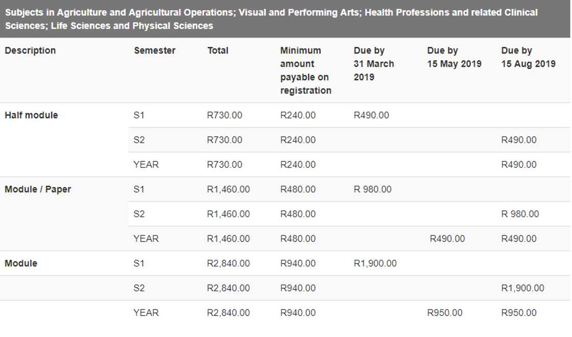 unisa fees payment