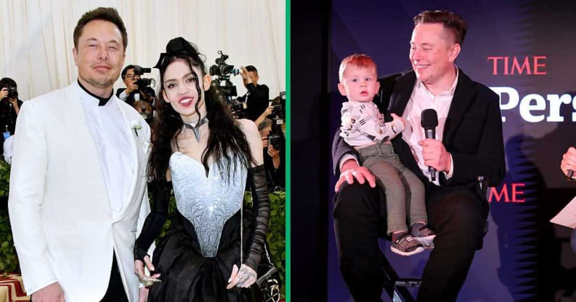 Elon Musk with son 'X Æ A-12, Grimes