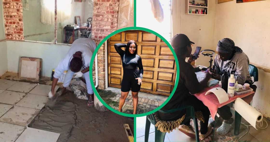Pretoria lady has a nail salon and works as a painter and tiler after she could not finish her studies Pretoria lady has a nail salon and works as a painter and tiler after she could not finish her studies