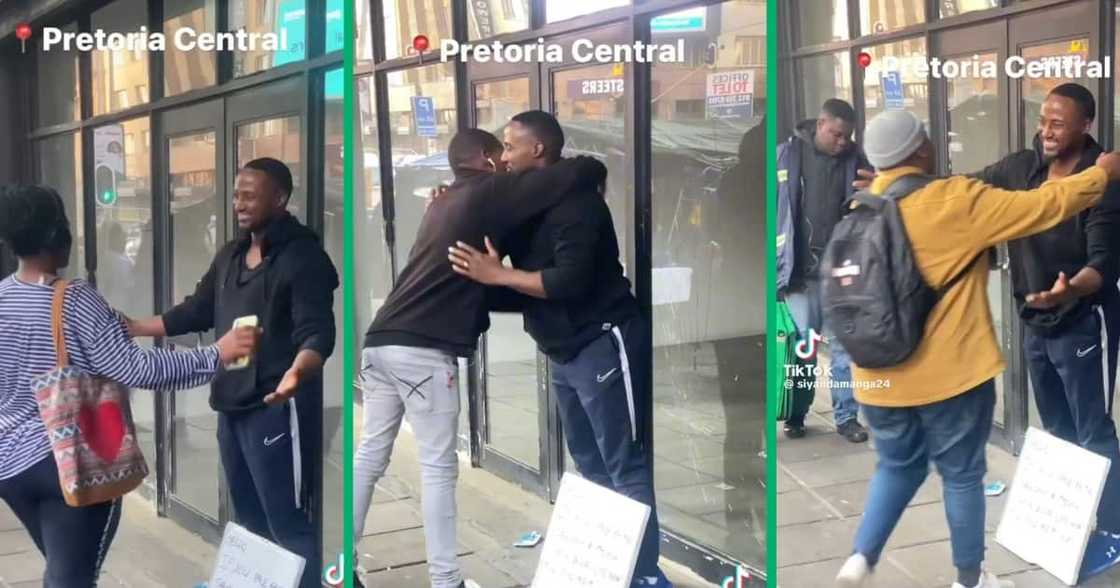 A Pretoria man offered hugs to strangers A Pretoria man offered hugs to strangers