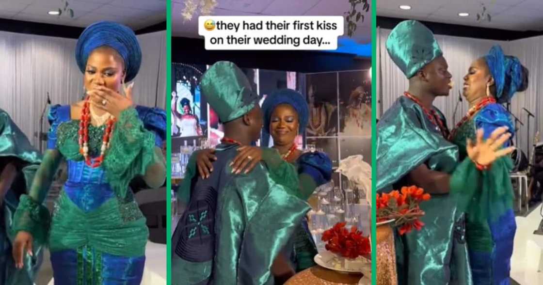 A couple saved their first kiss for their wedding day, and it was caught on camera for the world to see A couple saved their first kiss for their wedding day, and it was caught on camera for the world to see