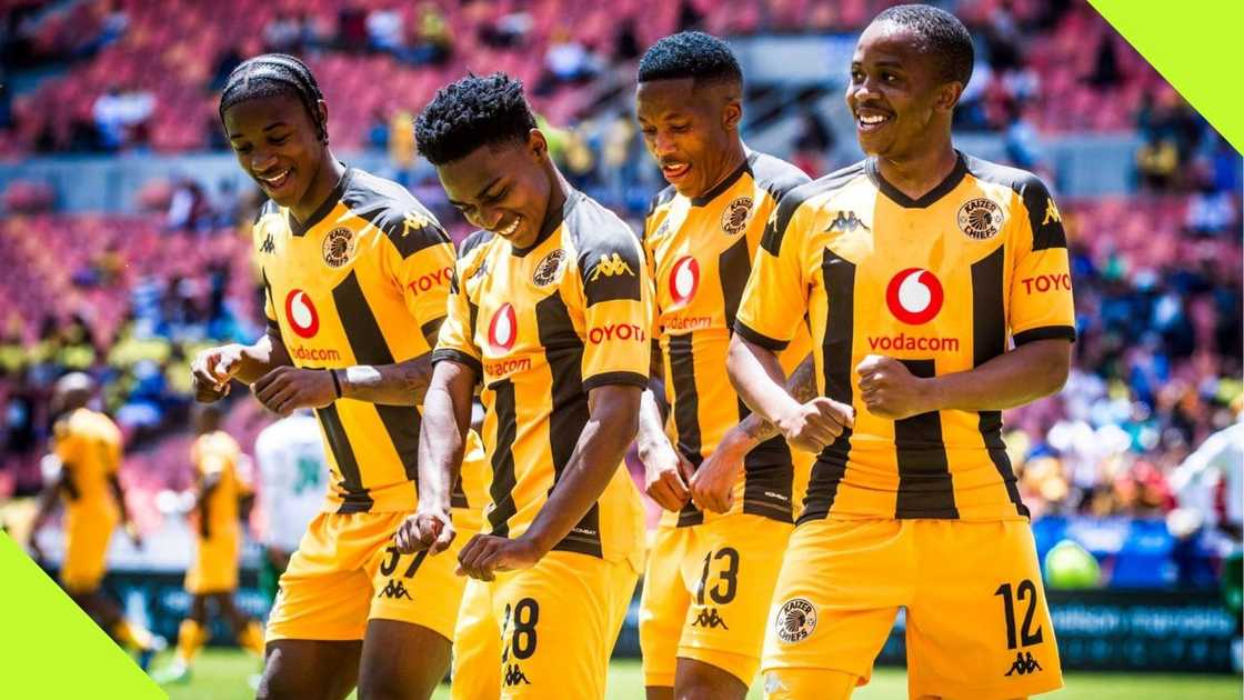 Kaizer Chiefs stars celebrate as they defeat Lamontville Golden Arrows in the Home Of Legends Cup semi-final.