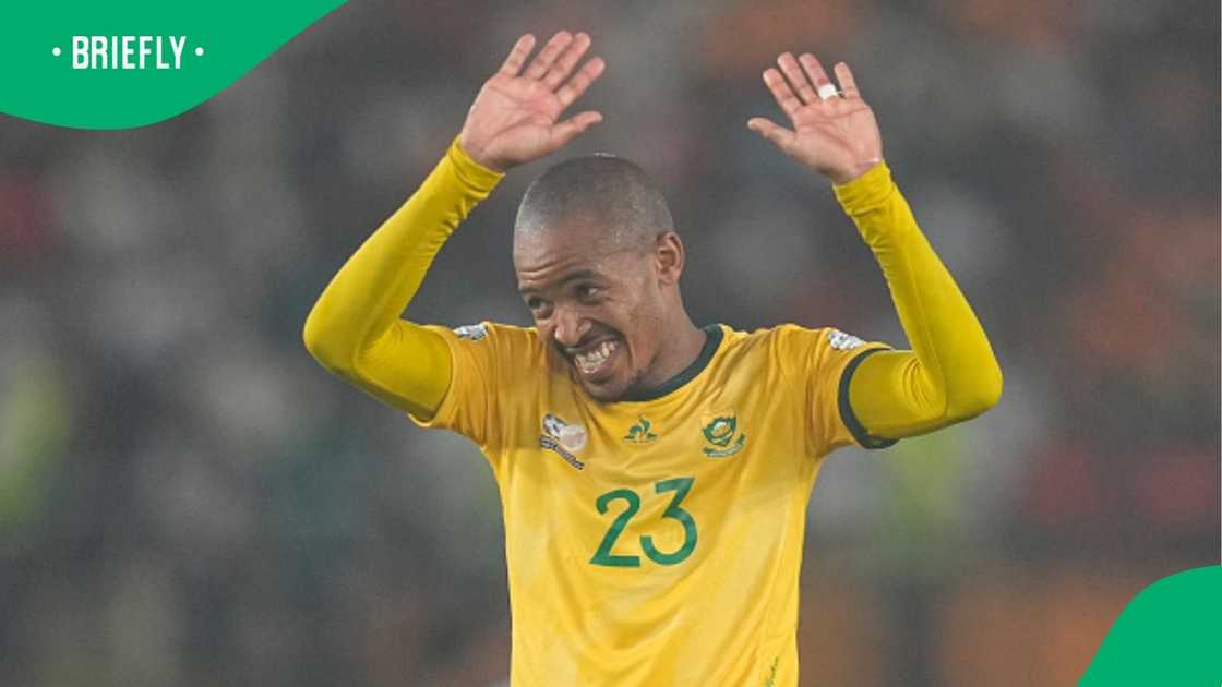 Thapelo Morena enjoys a fun and heartwarming moment with his wife and children. Thapelo Morena enjoys a fun and heartwarming moment with his wife and children.