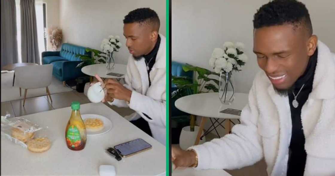 Boyfriend eats cream, prank Boyfriend eats cream, prank
