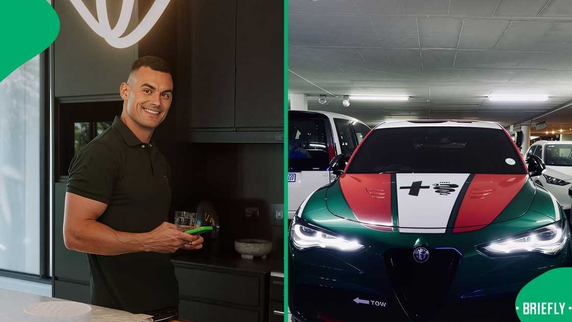 Jesse Kriel flaunts a R2.1 million Alfa Romeo Quadrifoglio car on social media.