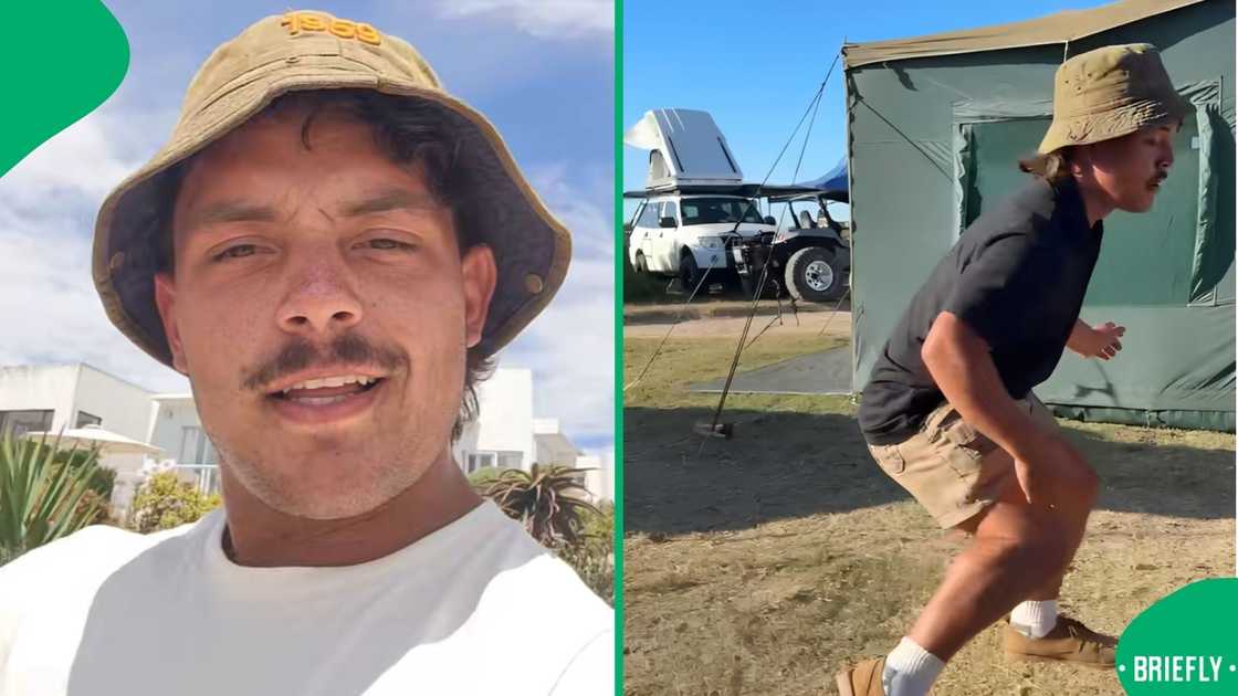 The dancer received cheers from fellow campers as he showcased his impressive footwork and breakdance moves The dancer received cheers from fellow campers as he showcased his impressive footwork and breakdance moves