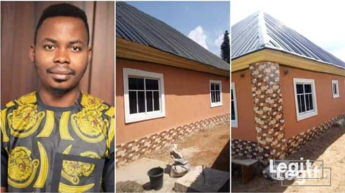 He built the woman a fine house. He built the woman a fine house.