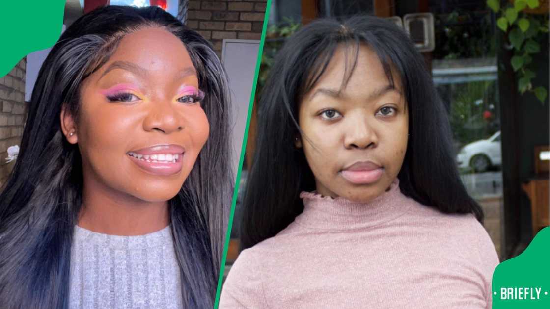 Woman's contact lens slides to the back Woman's contact lens slides to the back