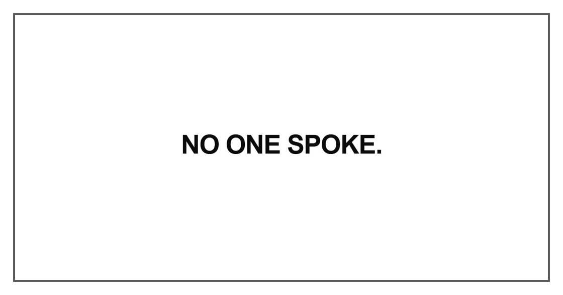 No one spoke No one spoke