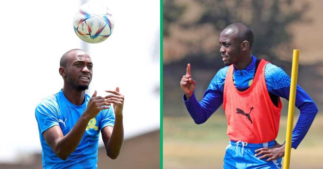 Mamelodi Sundowns striker Peter Shalulie Mamelodi Sundowns striker Peter Shalulie