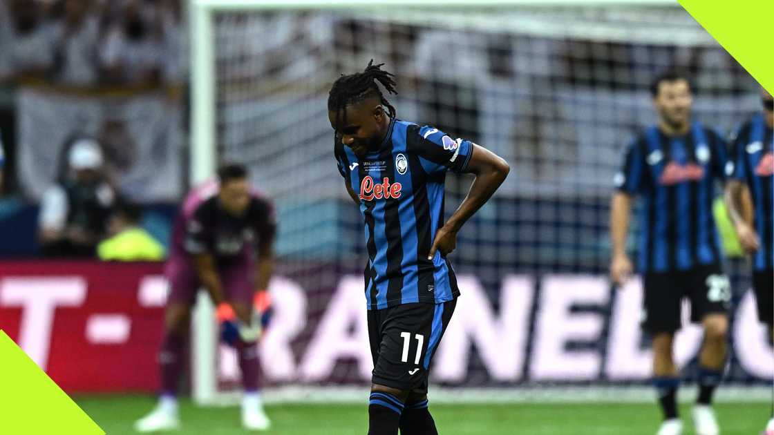 Ademola Lookman after Atalanta lost the UEFA Super Cup to Real Madrid. Ademola Lookman after Atalanta lost the UEFA Super Cup to Real Madrid.
