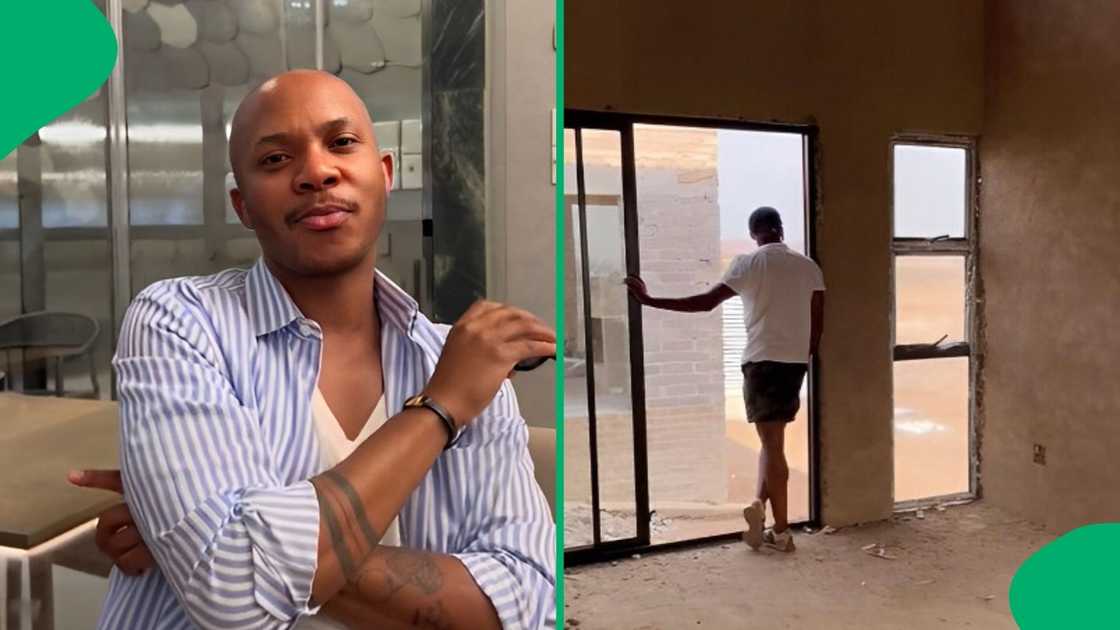 A man shared the progress of building his dream home. A man shared the progress of building his dream home.