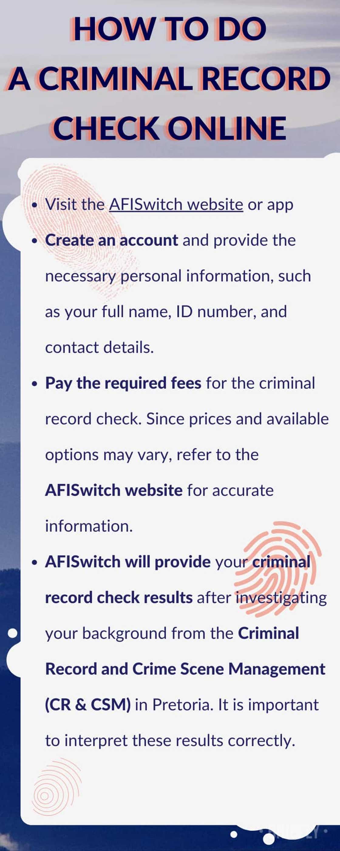 Criminal record check online in South Africa Criminal record check online in South Africa