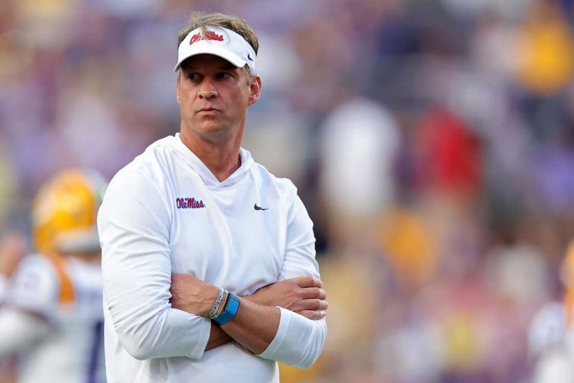 Head coach Lane Kiffin of the Mississippi Rebels