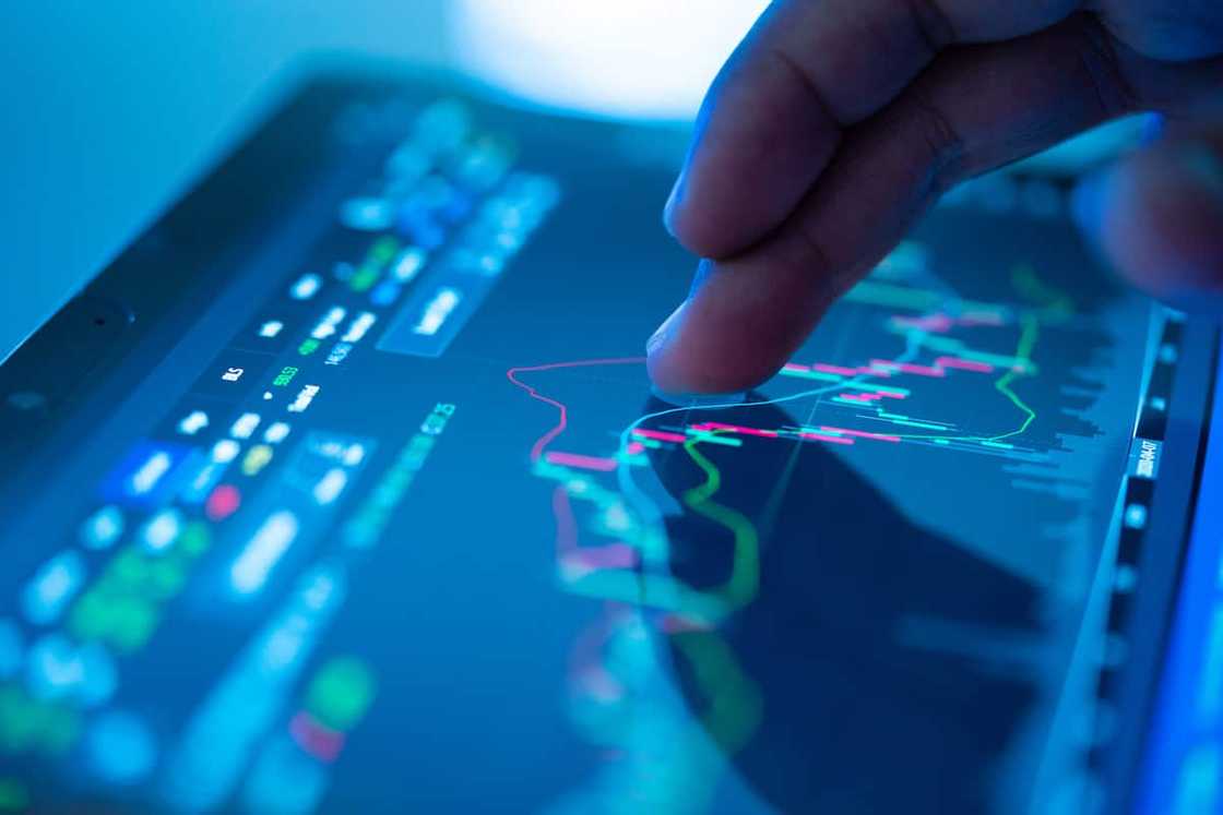 An individual checking the stock market An individual checking the stock market