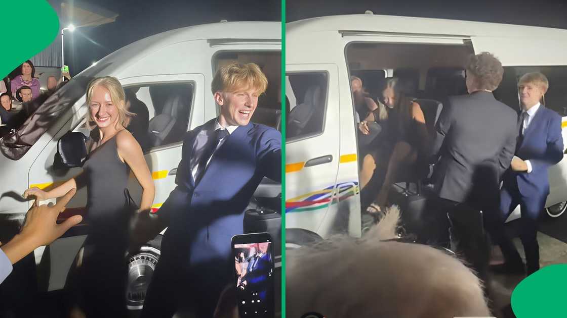 They got off the Quantum and danced to Amapiano music while walking to the venue