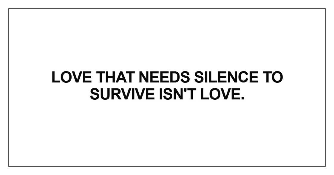 Love that needs silence Love that needs silence