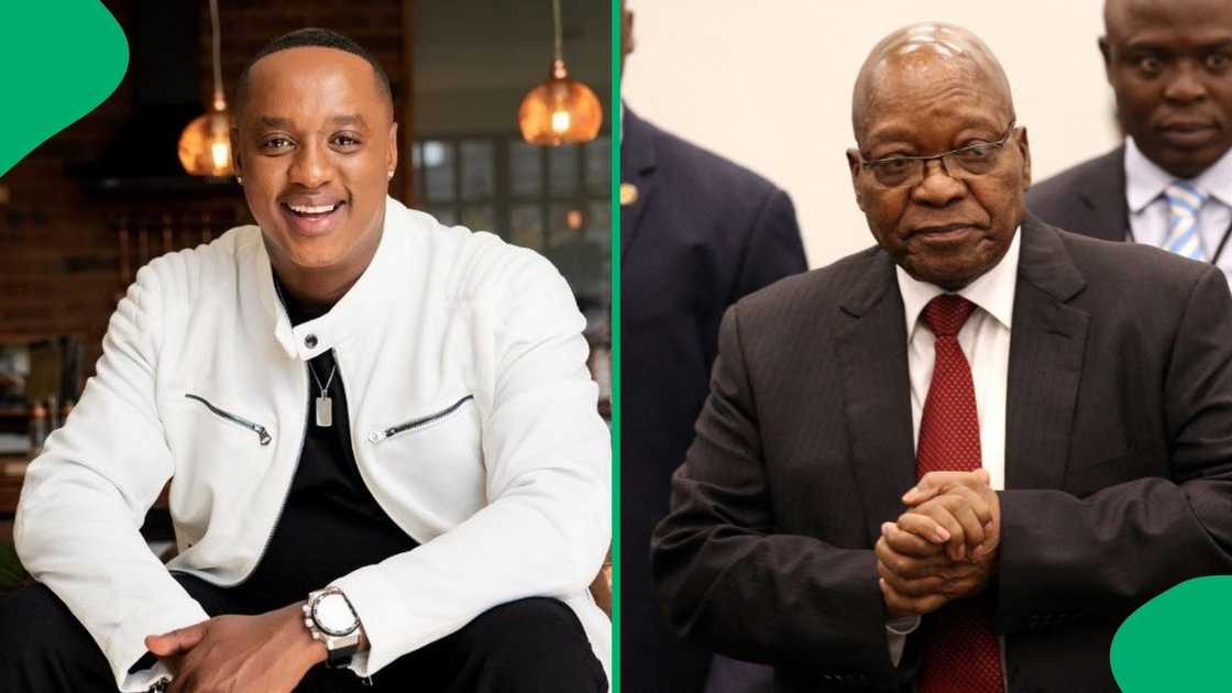 Jub Jub posed next to Jacob Zuma. Jub Jub posed next to Jacob Zuma.