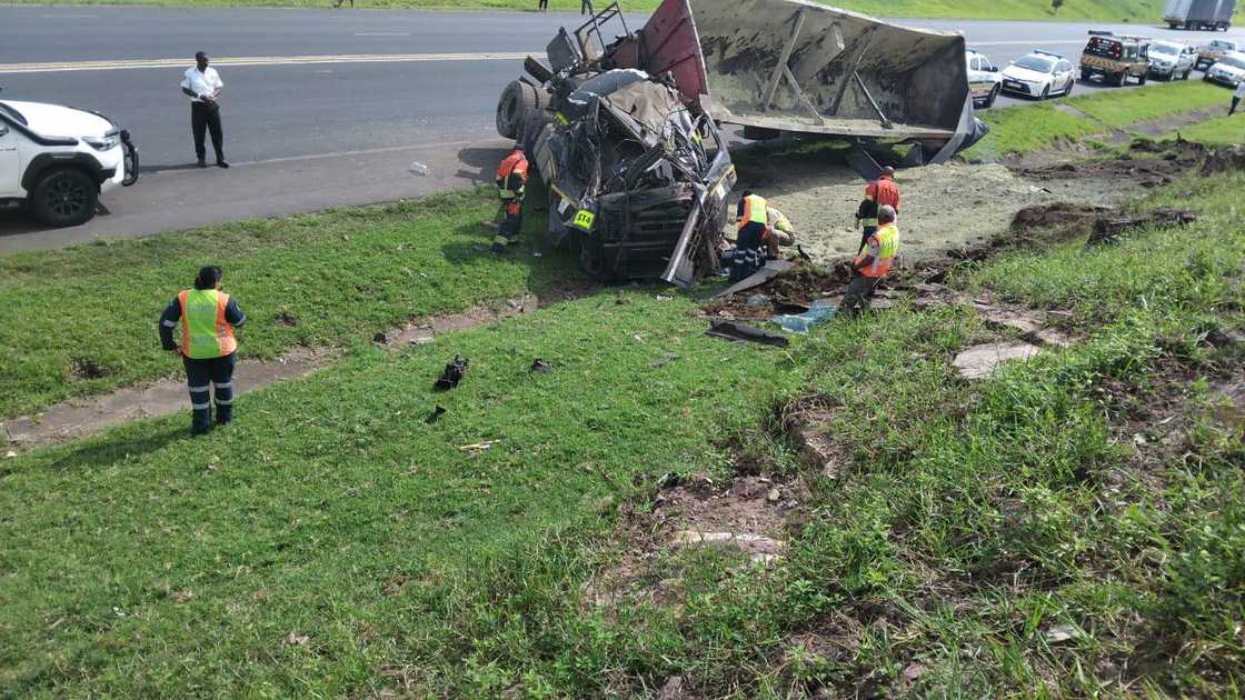 One person was killed when a truck driver lost control and crashed