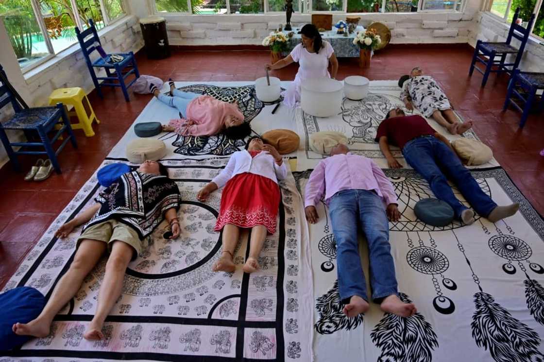 Alizbeth Camacho leads a meditation session at her holistic center in Tepoztlan, Mexico Alizbeth Camacho leads a meditation session at her holistic center in Tepoztlan, Mexico
